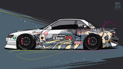 Toyota Silvia 240xs JDM car art