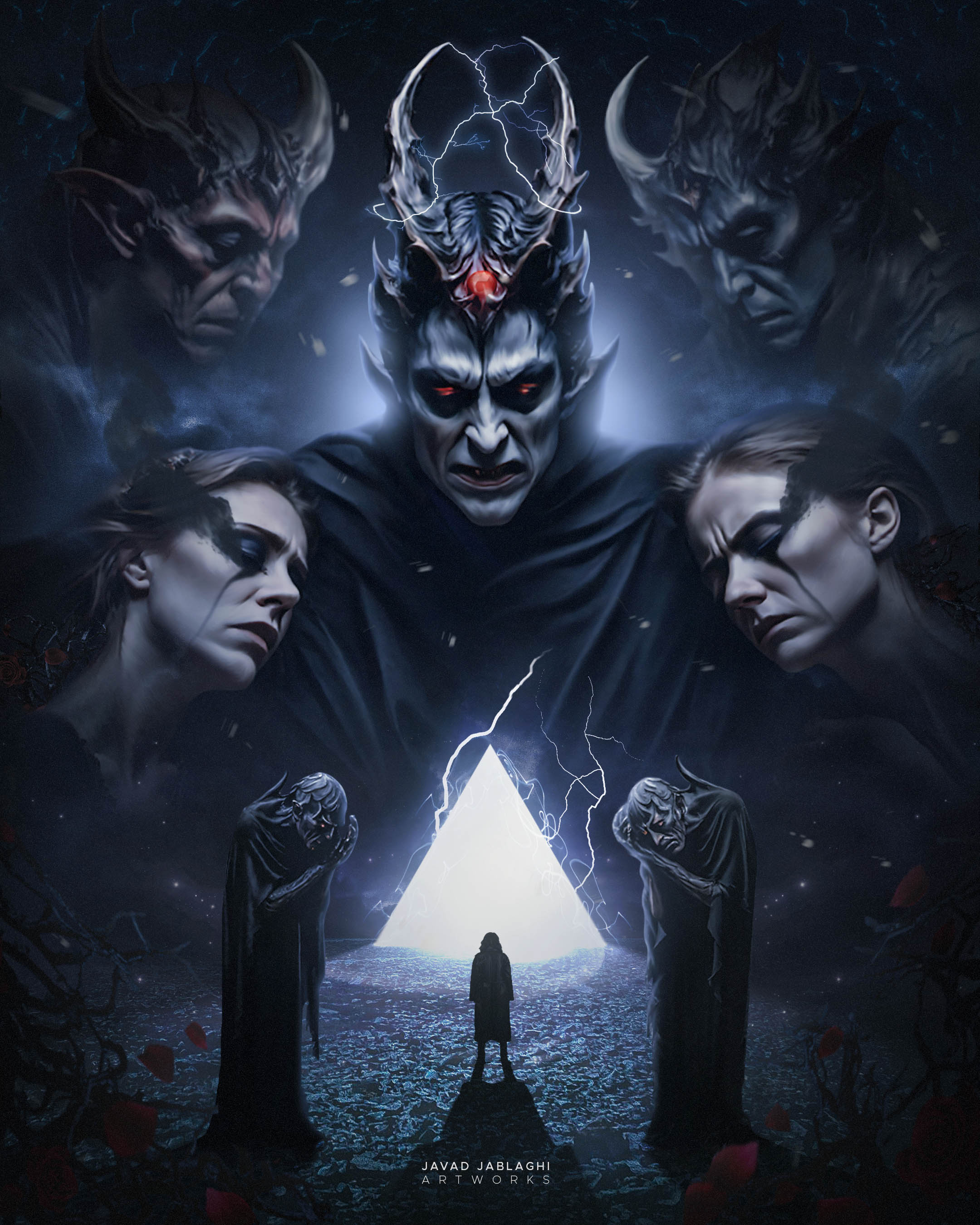 Hell/Loneliness dark design digital paint edit fantasy fantasy art graphic design illustration javad jablaghi paint painting photomontage