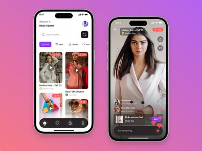 Live Selling Mobile App app design digitalshopping dribbbleshot live liveselling liveshoppingapp mobileappdesign mobilecommerce techinretail ui uiinspiration uiux uxui design virtualshopping visualdesign