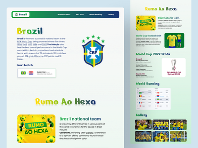 Passion Unleashed: Brazil Football Team Fan Page UI Design