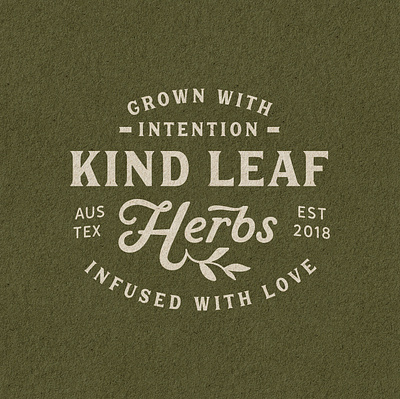 Kind Leaf Herbs branding design graphic design herbs illustration logo natural texas typography vector