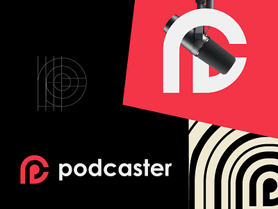 Podcaster - Logo design for Podcast brand brand identity branding brands design icon illustrator logo logo design logodesign logos minimal