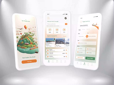 Travel Agency App application design graphic design plain tour travel travel agency app trip ui ui designer uiux ux