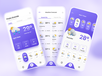 Weather Forecast App ad adobe xd app app design application design design figma graphic design saas design ui ui design ux design weather app