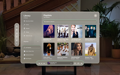 Spatial UI Design apple vision pro experiment interface music music app music web spatial ui ui design user interface