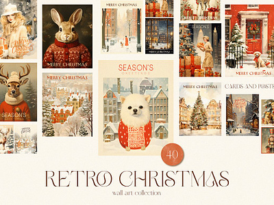 Retro Christmas posters & cards a3 poster art graphic art line christmas christmas cards christmas posters contemporary art creator modern art design 70s poster hand drawn inspiration modern art print poster creator printable art printmaking vintage vintage illustrations winter posters woman art woman illustration