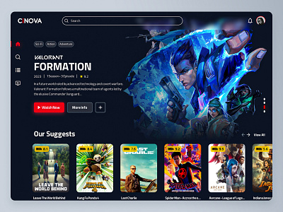 Multimedia Streaming Platform - Cinova app branding case study design design system entertainment homepage landing movie multimedia product design saas ui ux visual web