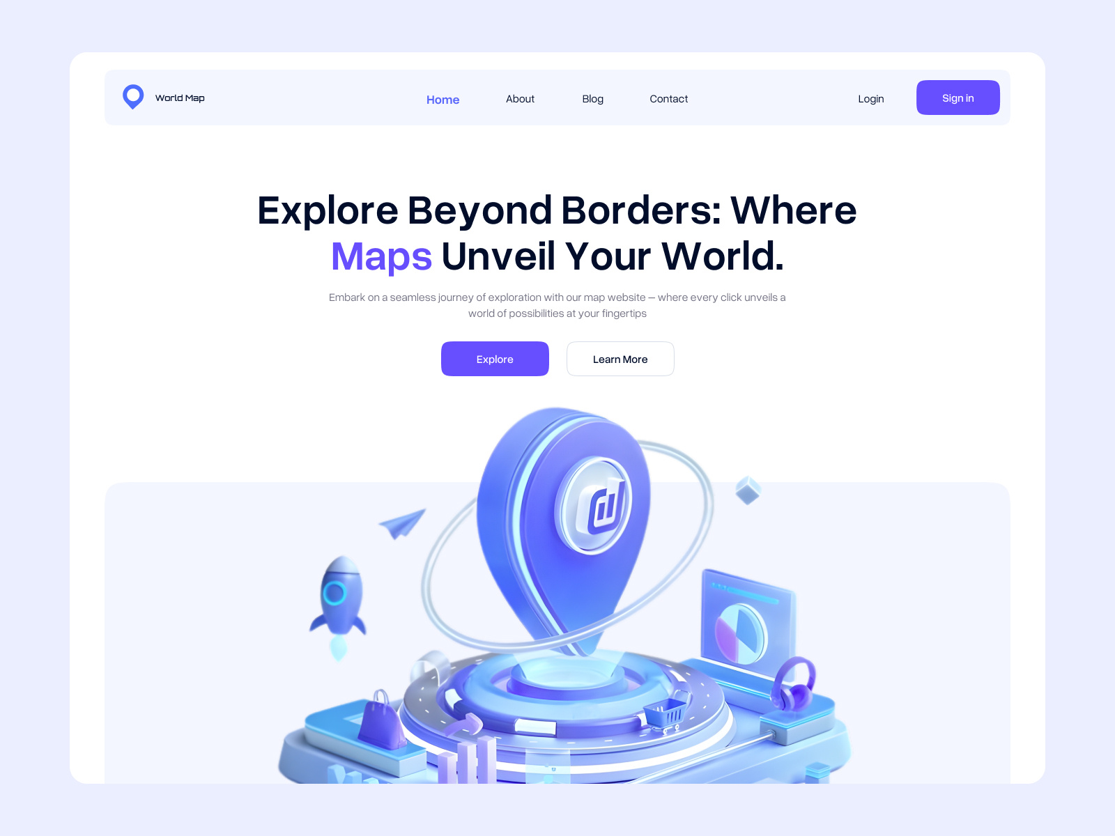 World Map Website landing page design by Abdul Moiz on Dribbble