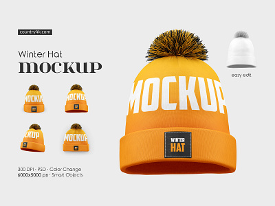 Winter Hat Mockup Set apparel basketball beanie clothes clothing fabric fan football hat knit label mockup mockups sport sports tricot unisex wear winter wool