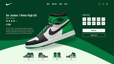 Sneakers Website design jordan nike sneakers typography ui ux website