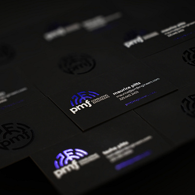 PMF Consulting Engineers branding business card engineer logo logo design