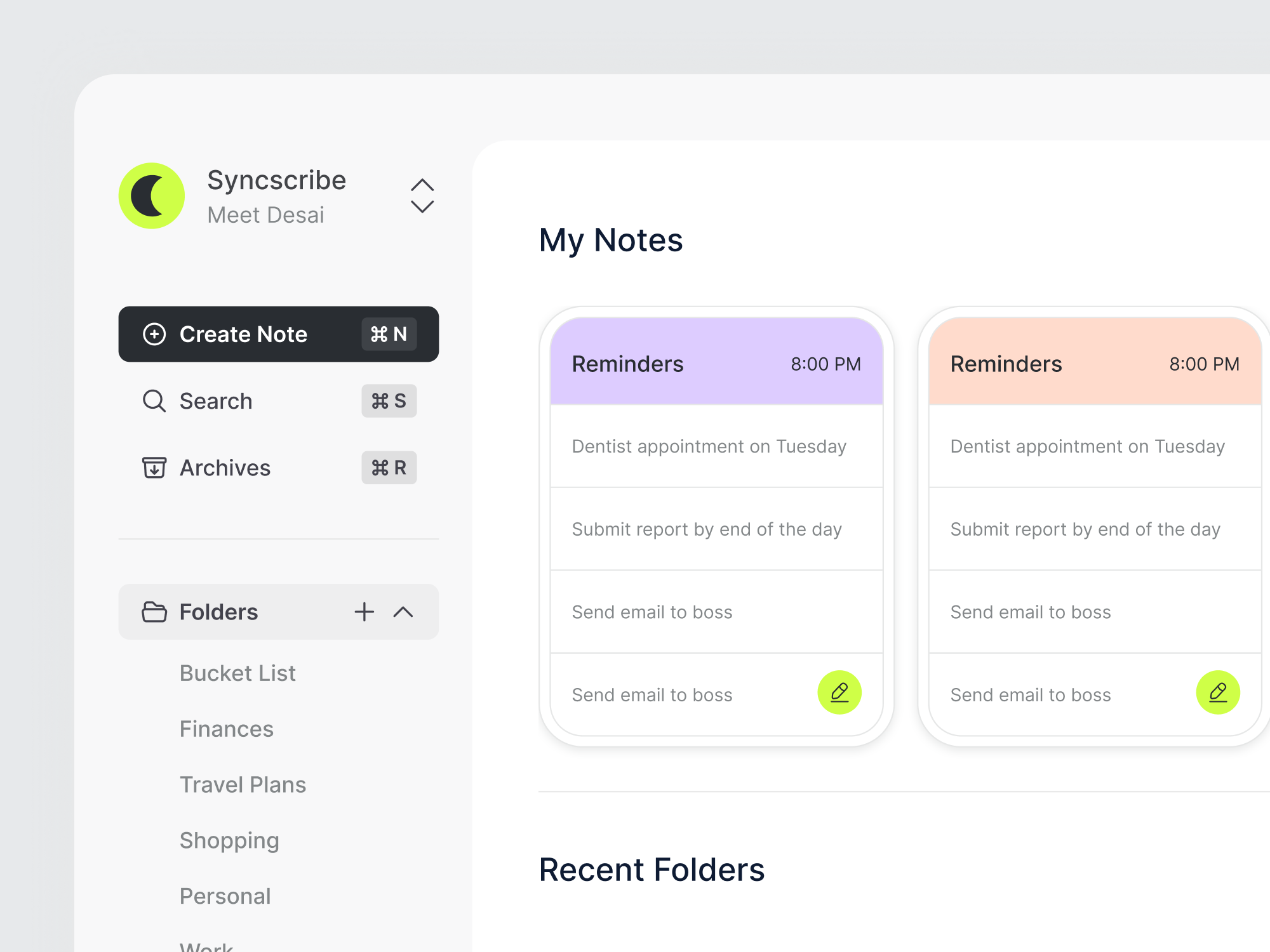 Note taking Web App | UI Design | To do app | Productivity app app ui design filters folders illustration mobile app nav bar note taking notes product design productivity side nav ui ui design uiux user experience user interface web app web application