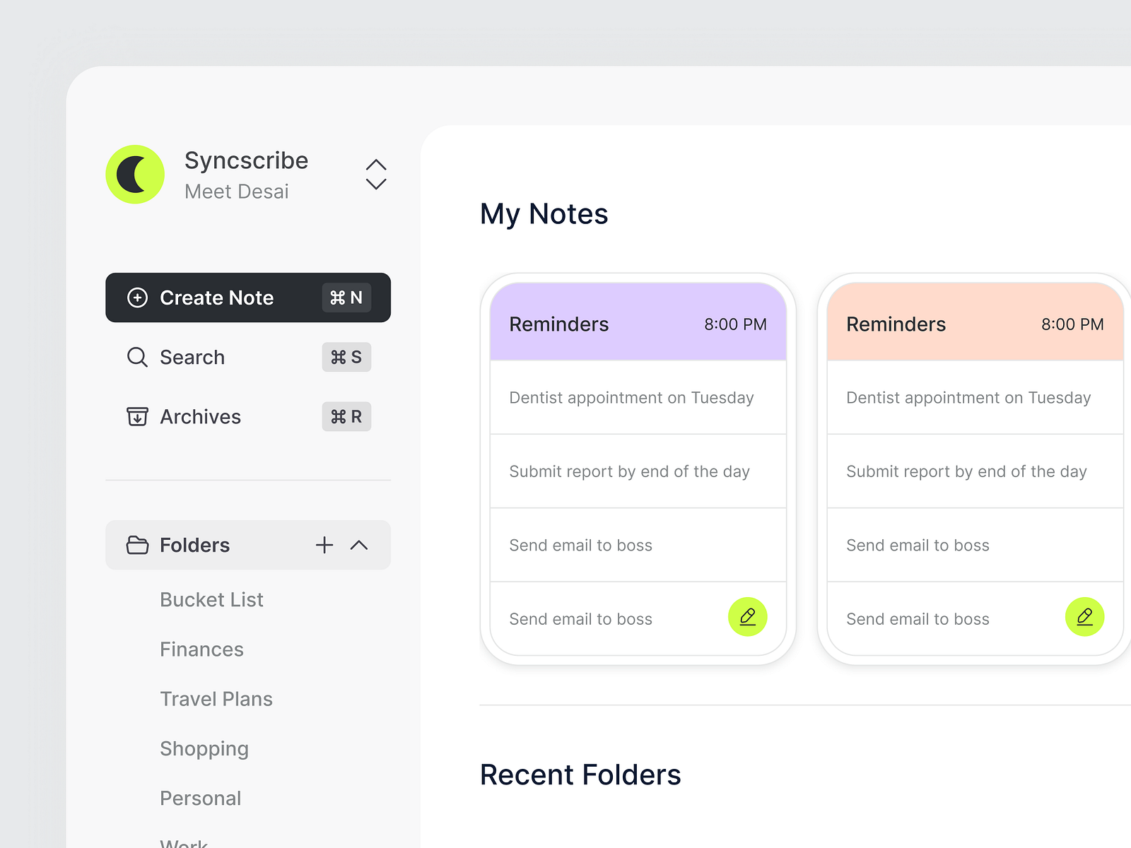 Note taking Web App | UI Design | To do app | Productivity by Meet ...