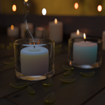 Candle Realistic Scene 3d blender graphic design realistic