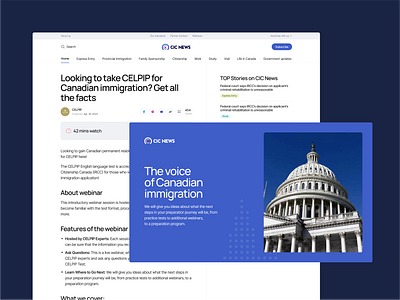CICNews - #1 Canadian immigration news portal redesign branding canada casestudy designagency designresearch graphic design projectresults redesign ui userresearch ux uxdesign webdesign webdevelopment
