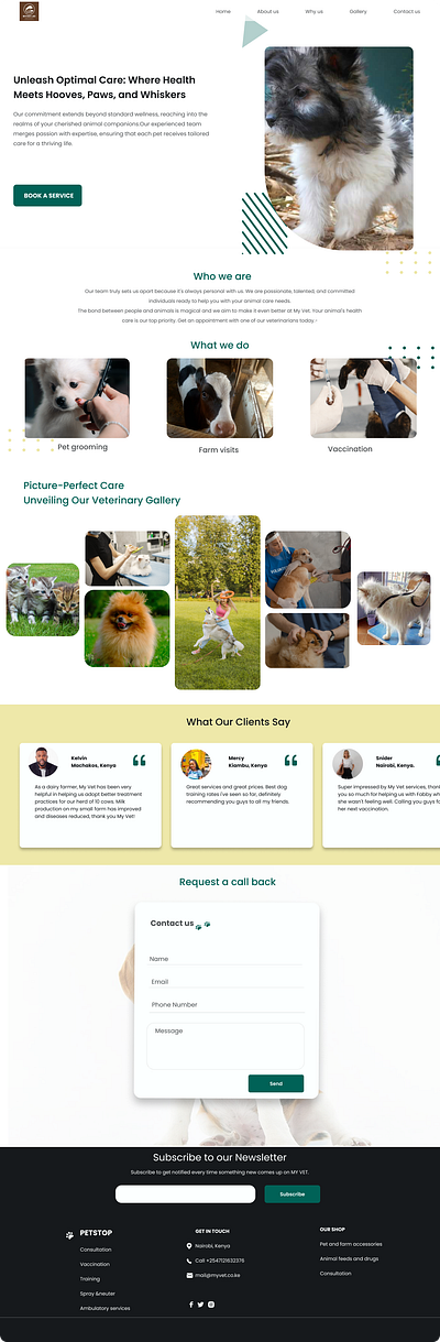 Veterinary Services Website design ui web design