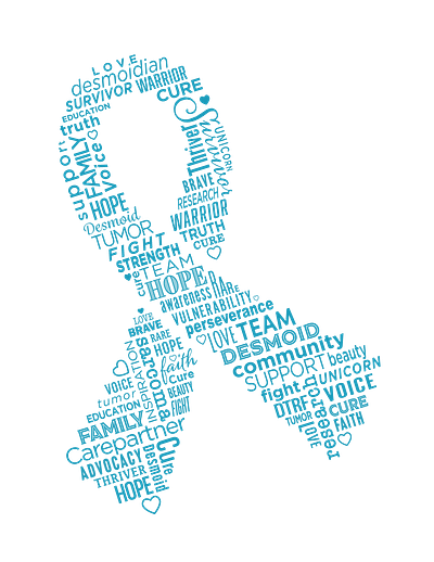 Desmoid Tumor - Rare Cancer Cure Ribbon ribbon tag cloud text