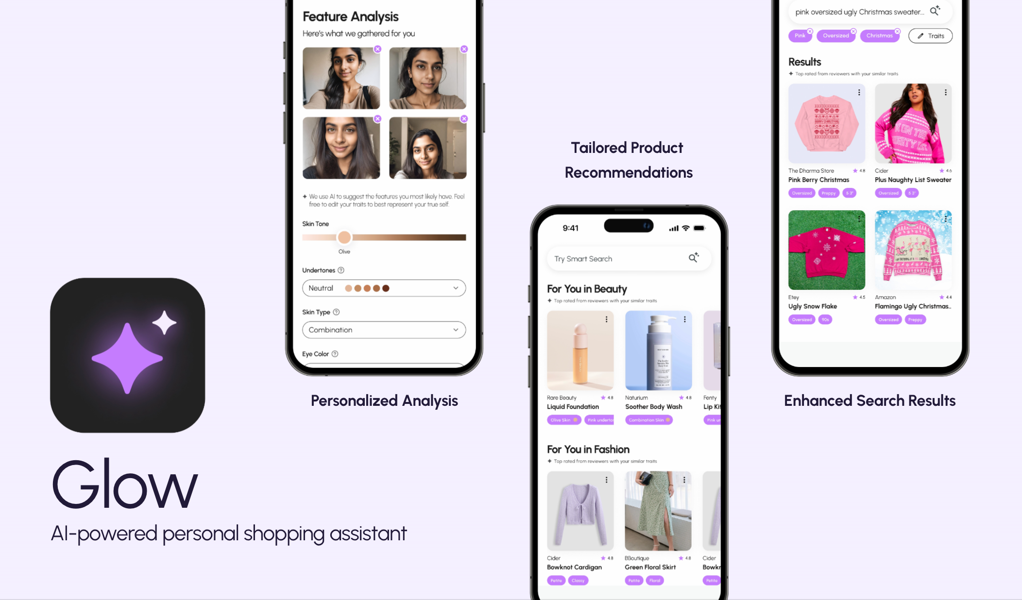 ✨Glow : Personalized AI Shopping Assistant ai app design ui