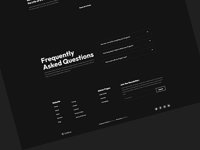 Umbra Footer - Agency Webflow Website Template agency agency template case study clean darkmode design faq footer freelance modern portfolio project showcase showcase ui web webdesign webflow webflow template website design website template