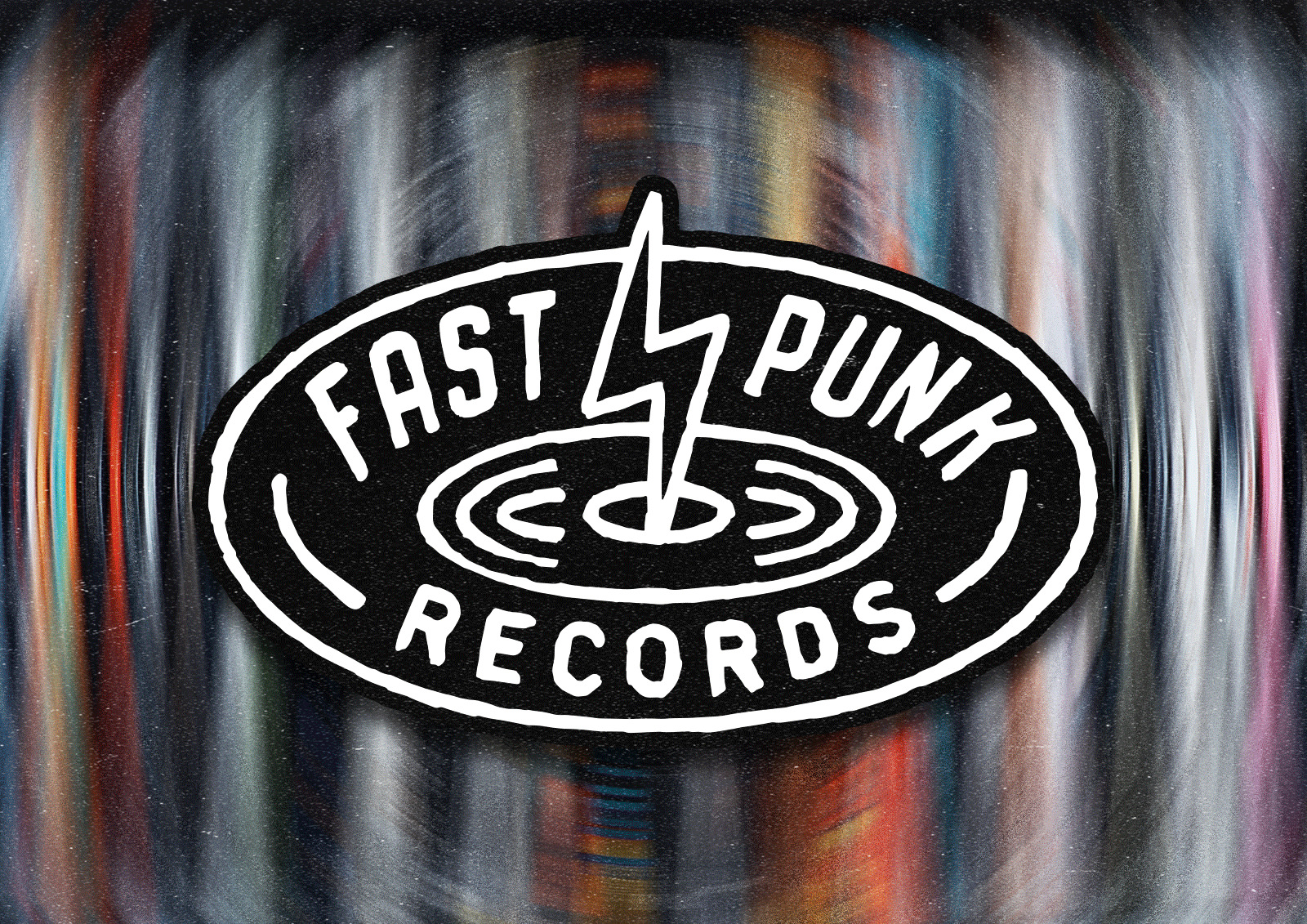 FAST PUNK RECORDS ⚡ alternative animation artwork badge badge design branding creative design gif graphic design hand drawn illustration lightning bolt punk punk rock record label records type typography vinyl