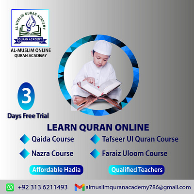 Online Quran Academy post design. ad design brand identity design fb post graphic design insta post post design quran post