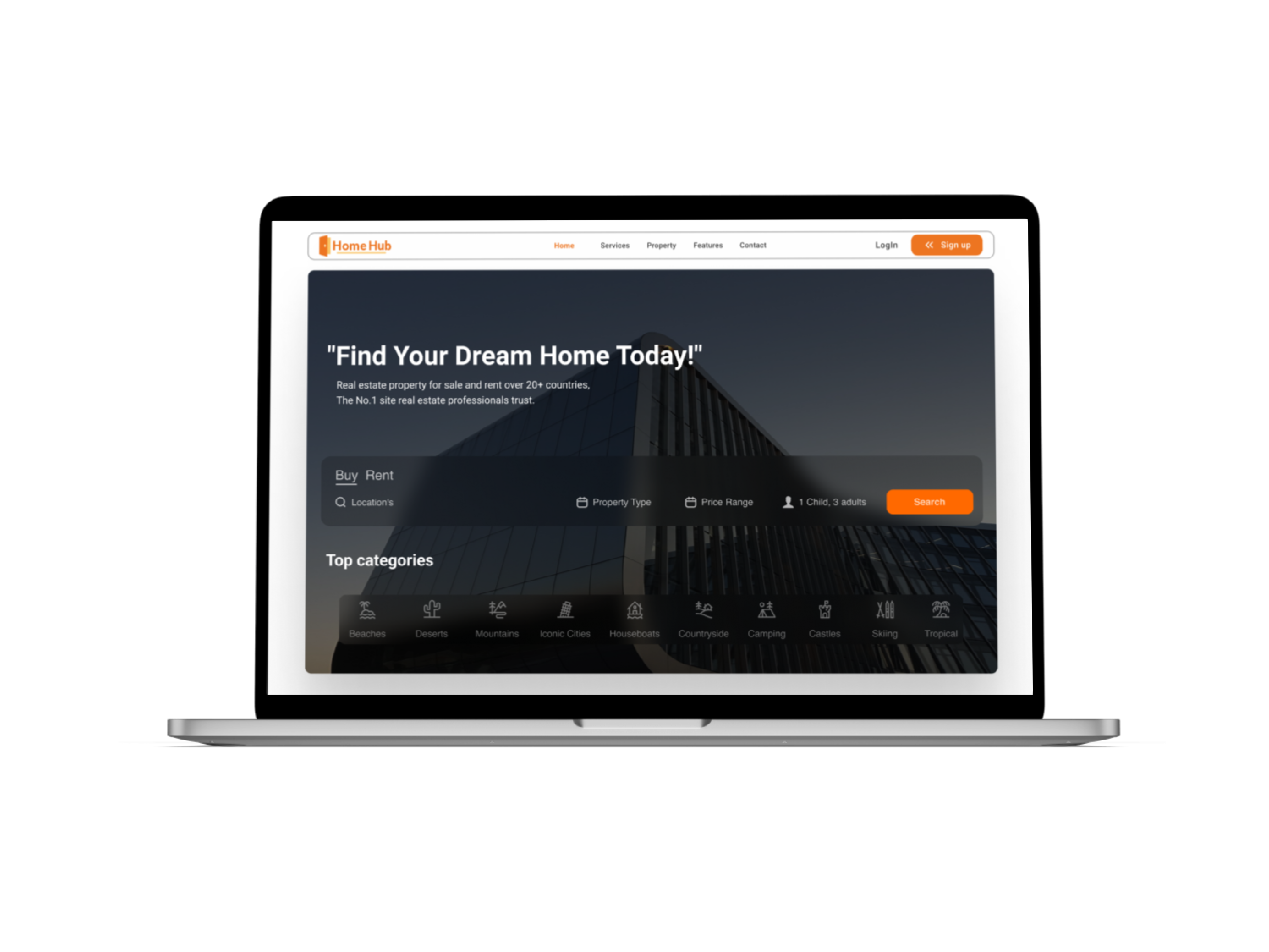 Home hub - Find your dream home today branding design graphic design ui ux vector