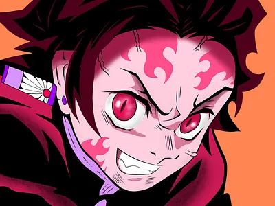 Demon Slayer - Evil Tanjiro adobe anime cartoon demon slayer design digital art illustration tanjiro