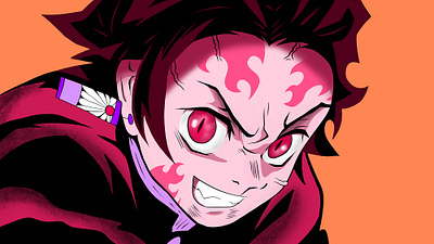 Demon Slayer - Evil Tanjiro adobe anime cartoon demon slayer design digital art illustration tanjiro