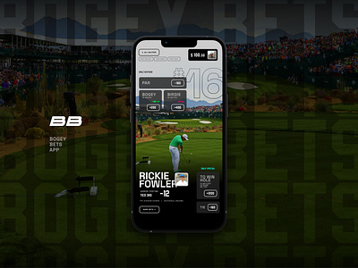 Bogey Bets App Concept app betting golf grid grid layout interface live mobile mockup odds sports ui ux video web design