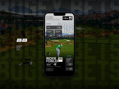 Bogey Bets App Concept app betting golf grid grid layout interface live mobile mockup odds sports ui ux video web design