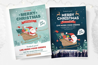 Merry Christmas Flyers & Posters ai brandpacks dl card eps flyer flyer template flyers folheto illustrator modelo photoshop poster poster template psd rack card template