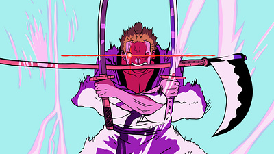 One Piece - Zoro "Three-sword Style: Purgatory Onigiri" adobe anime cartoon design digital art illustration one piece zoro zorojuro
