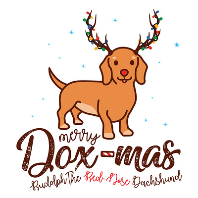 Rudolph the Red-nose Dachsund apparel cartoon dachshund digital art doxie graphic design illustration wiener dog