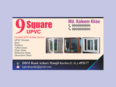UPVC & GLASS SOLUTION BUSINESS CARD 3d branding name card