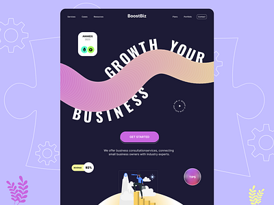 BoostBiz Landing Page adobe business clean company creative daily daily ui design digital dribbble figma landing page ui ux web design