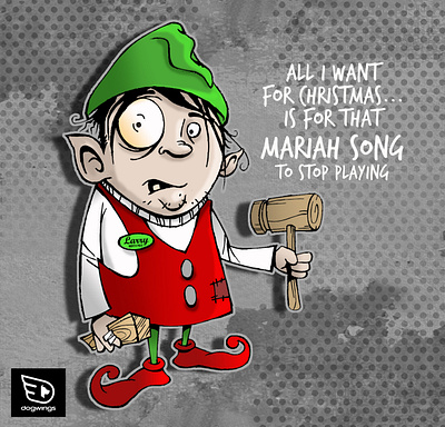All I want... cartoon illustration chipdavid christmas dogwings elf funny sketchstories