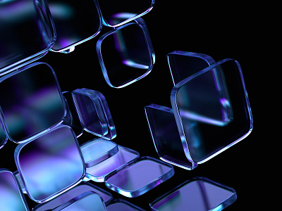 Glass blocks 3d abstract art background blender blocks dark data design futuristic geometric glass illustration purple render shape technology