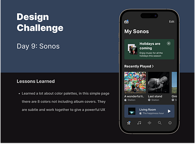 Day 9: Sonos award award winning music player sonos spotify ui ux