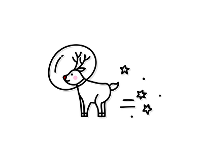 Christmas in Space 🦌🪐✨ cartoon cartoon character cartoon illustration christmas cute illustration cuteart deer icon illustration kawaii rudolph space stars sticker xmas