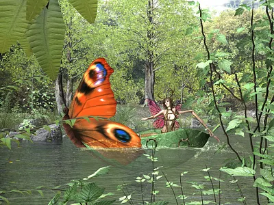 A Discovery in the Woods boat butterfly fairy young