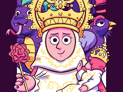 The Santina asturias cartoon character comic illustration ink nature religion traditional virgin