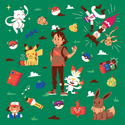 I Choose You character illustration pokemon texture vector