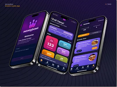 🎳 MoneyBowl - by Bowlero app branding dashboard illustration mobile ui