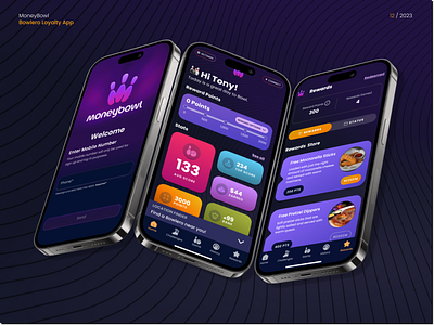 🎳 MoneyBowl - by Bowlero app branding dashboard illustration mobile ui