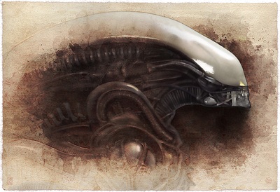 Xenomorph Gen.13 alien alternative movie poster giger illustration portrait xenomorph