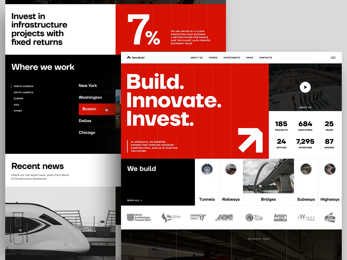 Modern Architect Website Design for Infrastructure Projects