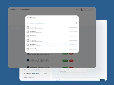 Search banking banks finance international payments payrecs product design responsive sending payments ui ux web design