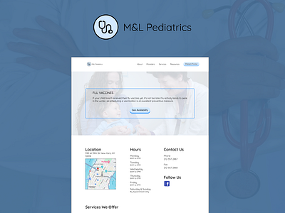 M&L Pediatrics (Design Challenge) healthcare pediatrics ui ui design ux ux design web design