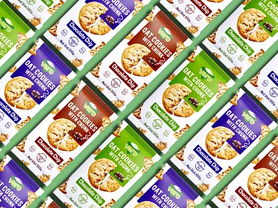 Oat Cookies | Packaging Design | Label Design brand identity branding design chocolate chips chunk cookies creative packaging gluten free label design logo design oat cookies package packaging design packaging idea packet