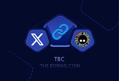 Cooperate of TBC & X blue branding coin crypto graphic design logo